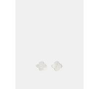 ACCESSORIZE Sterling Silver Clover Stud Earrings Silver