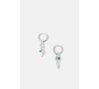 Accessorize Sterling Silver-Plated Moon & Star Pearl Drop Earrings Silver One Size