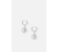 Accessorize Sterling Silver-Plated Sun Charm Hoop Earrings Silver One Size