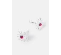 Accessorize Sterling Silver-Plated Sun Quartz Stud Earrings Silver One Size