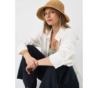 ACCESSORIZE Straw Beaded Flower Bucket Hat Natural
