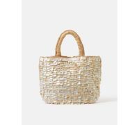 ACCESSORIZE Straw Embellished Grab Bag Ivory