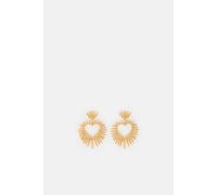 Accessorize Sun Beam Heart Short Drop Earrings In Gold Gold One Size