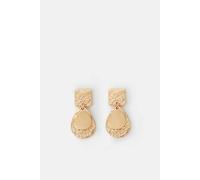 Accessorize Textured Square Teardrop Earrings In Gold Gold One Size