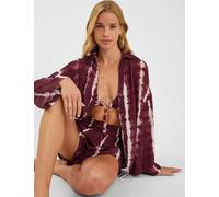 ACCESSORIZE Tie Dye Beach Shirt Burgundy