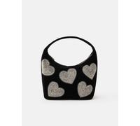 ACCESSORIZE Velvet Heart Beaded Grab Bag Black