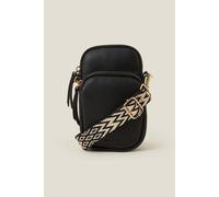 Accessorize Webbing Strap Phone Bag In Black Black One Size