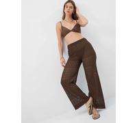 ACCESSORIZE Wide Leg Knitted Trousers Brown