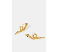 Accessorize Women's 14ct Gold-Plated Snake Stud Earrings in Gold Accessorize Gold One Size