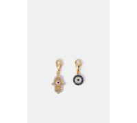 Accessorize Women's 2-Pack 14ct Gold-Plated Evil Eye & Hamsa Hand Charms in Gold Accessorize Gold One Size