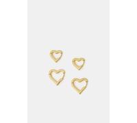 Accessorize Women's 2-Pack 14ct Gold-Plated Heart Hoop Earrings in Gold Accessorize Gold One Size