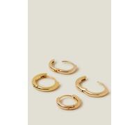 Accessorize Women's 2-Pack 14ct Gold-Plated Hoop Earrings in Gold Accessorize Gold One Size