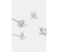 Accessorize Women's 2-Pack Sterling Silver-Plated Star Stud Earrings in White Accessorize White One Size