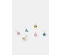 Accessorize Women's 3-Pack Sterling Silver Diamante Stud Earrings Accessorize Silver One Size