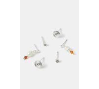 Accessorize Women's 3-Pack Sterling Silver-Plated Stud & Pearl Drop Earrings in Silver Accessorize Silver One Size