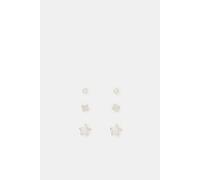 Accessorize Women's 3-Pack Sterling Silver Star Stud Earrings Accessorize Silver One Size