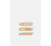 Accessorize Women's 3-Pack Textured Barrette Hair Clips in Gold Accessorize Gold One Size