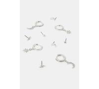 Accessorize Women's 5-Pack Celestial Diamante Stud & Hoop Earrings in Silver Accessorize Silver One Size