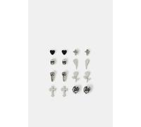 Accessorize Women's 8-Pack Rock Star Stud Earrings in Silver Accessorize Silver One Size