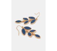 Accessorize Women's Beaded Leaf Drop Earrings in Blue Accessorize Blue One Size