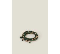 Accessorize Women's Beaded Stretch Bracelets Multipack in Green Accessorize Green One Size