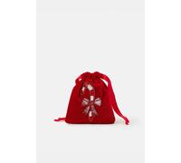 Accessorize Women's Candy Cane Velvet Drawstring Pouch in Red Accessorize Red One Size