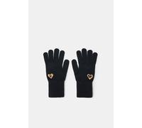 Accessorize Women's Cheetah Heart Touch Screen Gloves in Black Accessorize Black One Size