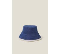 Accessorize Women's Denim Borg Bucket Hat in Dark Blue