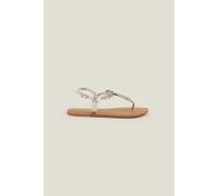 Accessorize Women's Diamante Leaf Embellished Sandals in White | Size: 5 Accessorize White 5