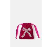 Accessorize Women's Embellished Bow Drawstring Bag in Pink Accessorize Pink One Size
