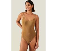 Accessorize Women's Metal Strap Shimmer Swimsuit in Gold | Size: 20 Accessorize Gold 20