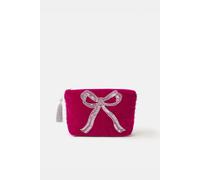 Accessorize Women's Sequin Bow Velvet Pouch in Pink Accessorize Pink One Size