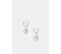 Accessorize Women's Sterling Silver-Plated Sun Charm Hoop Earrings in Silver Accessorize Silver One Size