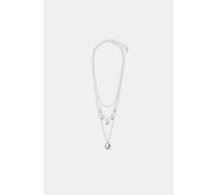 Accessorize Women's Textured Disc Charm Layered Necklace in Silver Accessorize Silver One Size