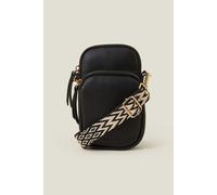 Accessorize Webbing Strap Phone Bag In Black Black One Size
