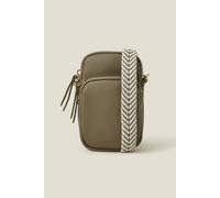 Accessorize Webbing Strap Phone Bag In Green Green One Size