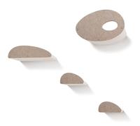 Accessory ADD-ON Set of 4 Facades Covers Compatible with Cat Wall Shelves by Pryde Pets - 100% Sustainable PET Felt - Climbers Sold Seperately - Cats Shelf Privacy and Safety Bumpers (Oatmeal)