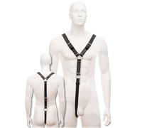 Accessory bdsm harness black leather body for men