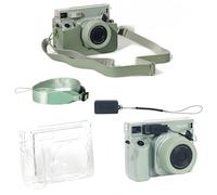 Accessory Bundle Compatible with Instax Wide 400, Including Crystal Clear Protective Case, PU Leather Camera Bag, Flash Controller and Adjustable Strap