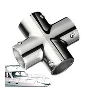 Accessory for Marine Railings | 4-Way Stainless Steel Connection, Pipe Joint, for Outdoor Yacht Docks, Bridges Systems, Guardrail Systems, Construction Railings