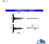 ATE 13.0460-0231.2 Accessory Kit, disc brake pad for MERCEDES-BENZ