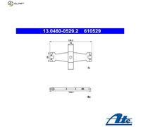 ATE Accessory Kit Disc Brake Pad 13.0460-0529.2 for Tesla Model 3/Model Y