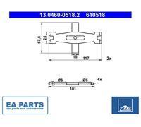 Accessory Kit, disc brake pad for AUDI A6 A7 Q5 ATE 13.0460-0518.2