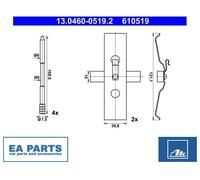 Accessory Kit, disc brake pad for VW TOUAREG ATE 13.0460-0519.2 NEW