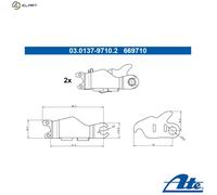 Parking Brake Shoes Accessory Kit ATE Fits MERCEDES S-Class 04-13 2214200089