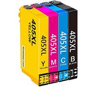 Accessory Land 405XL Ink Cartridges Replacement for Epson 405 XL Ink for Use with Epson WorkForce Pro WF-3820DWF WF-3825DWF WF-4820DWF WF-4825DWF WF-4830DTWF (1 Black/1 Cyan/1 Magenta/1 Yellow)