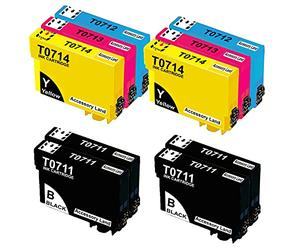 Accessory Land T0715 Ink Cartridges Replacement for Epson T0711 T0712 T0713 T0714 Ink for Epson Stylus BX300F DX4000 DX4400 DX5000 DX6000 DX7450 DX8400 DX9400F SX200 SX515W SX600FW
