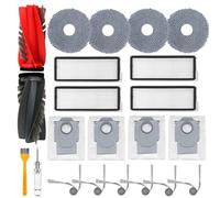 Accessory Replacement Part for Roborock Qrevo Curve / Roborock Qrevo Edge Vacuum Cleaner, 1 Pair Main Brush, 4 HEPA Filters, 4 Dust Bags, 4 Mop Pads, 6 Side Brushes, 1 Brush, 1 Screwdriver Pack of 22