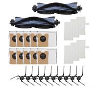 Accessory Set Compatible With For Eufy C10 Robot Vacuum Featuring Self Empty Base Main Roller Brush Side Brushes Hepa Filters And Large Capacity Dust Bags Black(B)