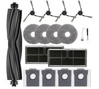 Accessory Set for Dream e X40 Ultra Complete/X40 Master/L40 Ultra Vacuum Cleaner, Replacement Parts 1 Main Brush, 4 Dust Bags, 4 Mop Pads, 2 Filters, 4 Side Brush, 1 Cleaning Brush, 1 Screwdriver